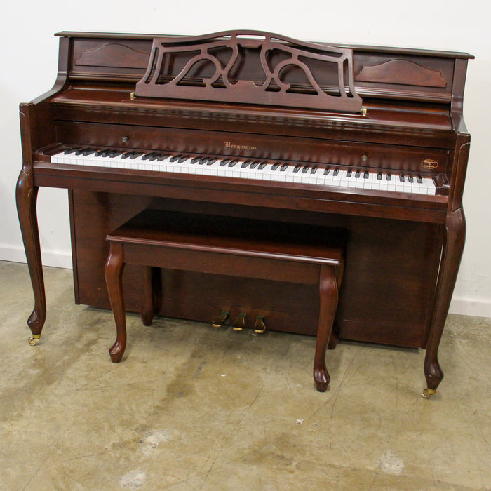 Bergmann by Young Chang Queen Anne Dark Cherry Upright Piano