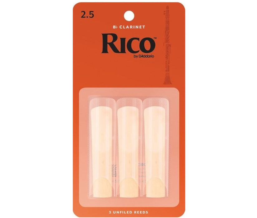 Rico by D'Addario Bb Clarinet #2.5 Reeds - 3 pack