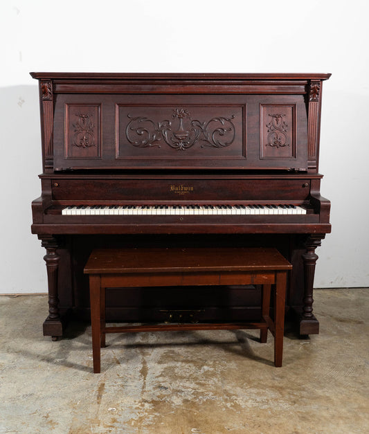 Baldwin Upright Piano (1910) | Antique Satin Mahogany | 55" | Serial No. 16797 | Used