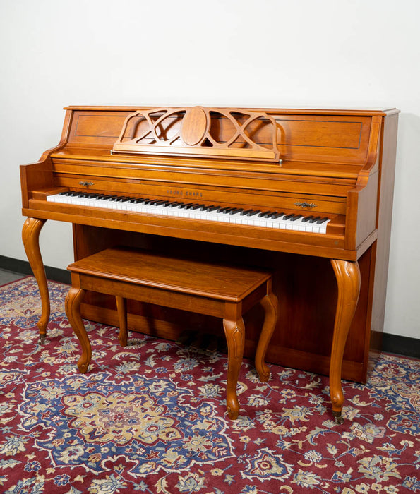 1989 Young Chang 42" F-108 Upright Piano | Satin Oak | SN: 1413513 | Used