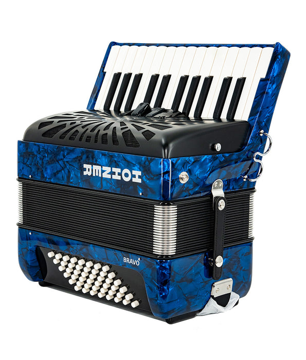 Hohner BR48BL-N Bravo II 48 Piano Accordion - Pearl Dark Blue