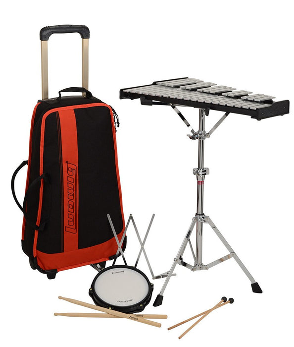 Ludwig Musser M652RBR Bell & Practice Pad Kit w/ Rolling Bag & Accessories
