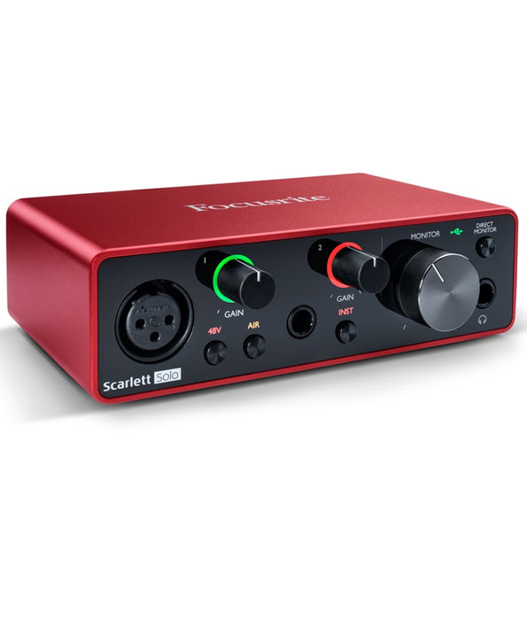 Pre-Owned: Focusrite Scarlett Solo 3rd Gen 2-in, 2-out USB Interface Bundle